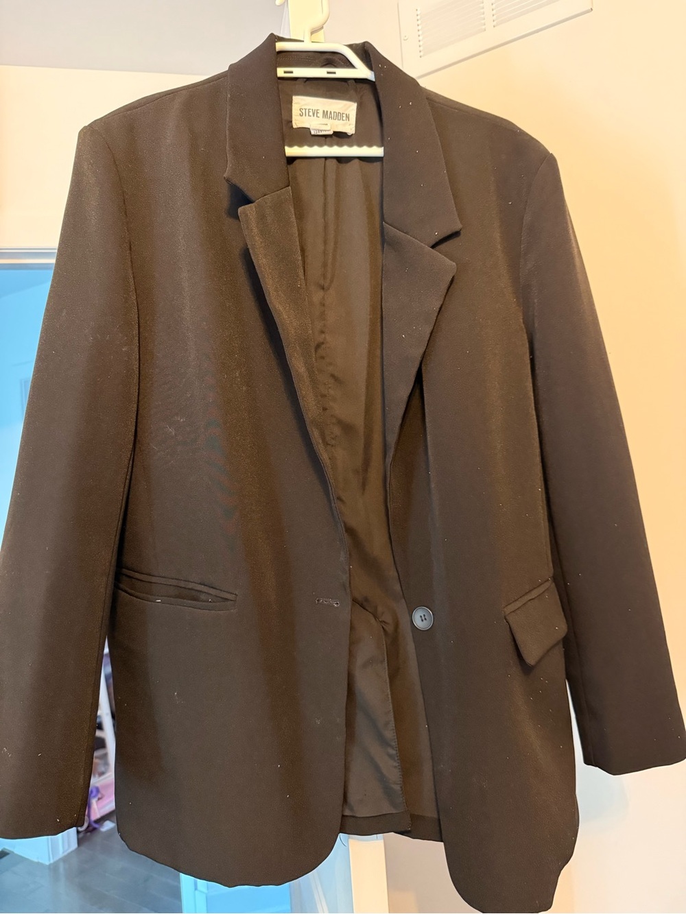 Steve Madden Black Single-Button Blazer